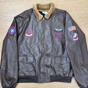 Top Gun Bomber Jacket Maverick Military Dress Up Halloween Adult 2XL Costume